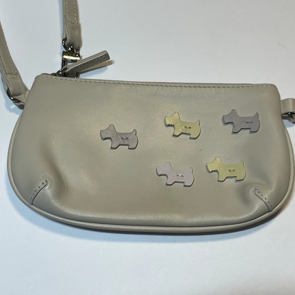 Radley London Cream Leather Wristlet Mini Bag Vintage Y2K Dog Classic - Picture 2 of 14